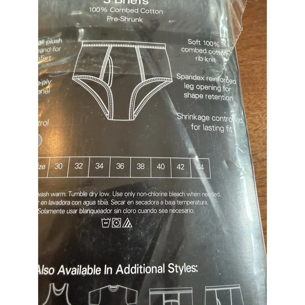 Vintage Covington Size 42 Men's Briefs 3 Pack New 100% Combined Cotton White